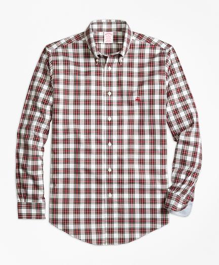 Brooks Brothers Non-iron Madison Fit Dress Stewart Tartan Sport Shirt
