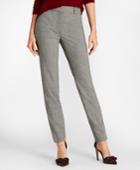 Brooks Brothers Women's Petite Mini-houndstooth Stretch Wool Slim-fit Ankle Pants
