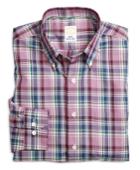 Brooks Brothers Men's Golden Fleece Slim Fit Plaid Purple Sport Shirt