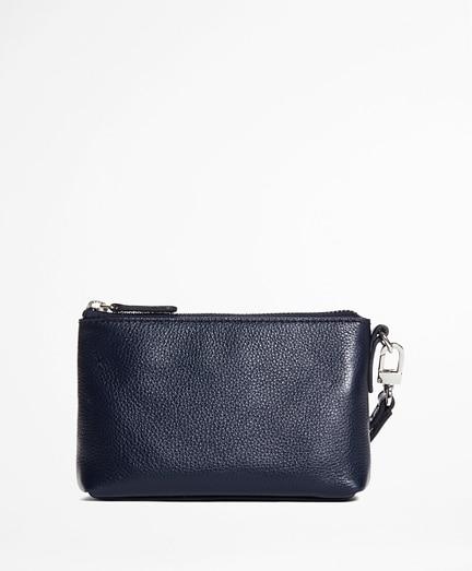 Brooks Brothers Pebble Leather Wristlet