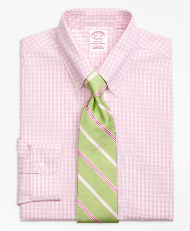 Brooks Brothers Regular Fit Classic-fit Dress Shirt, Non-iron Twin Gingham