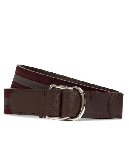 Brooks Brothers Stripe Suede D-ring Belt