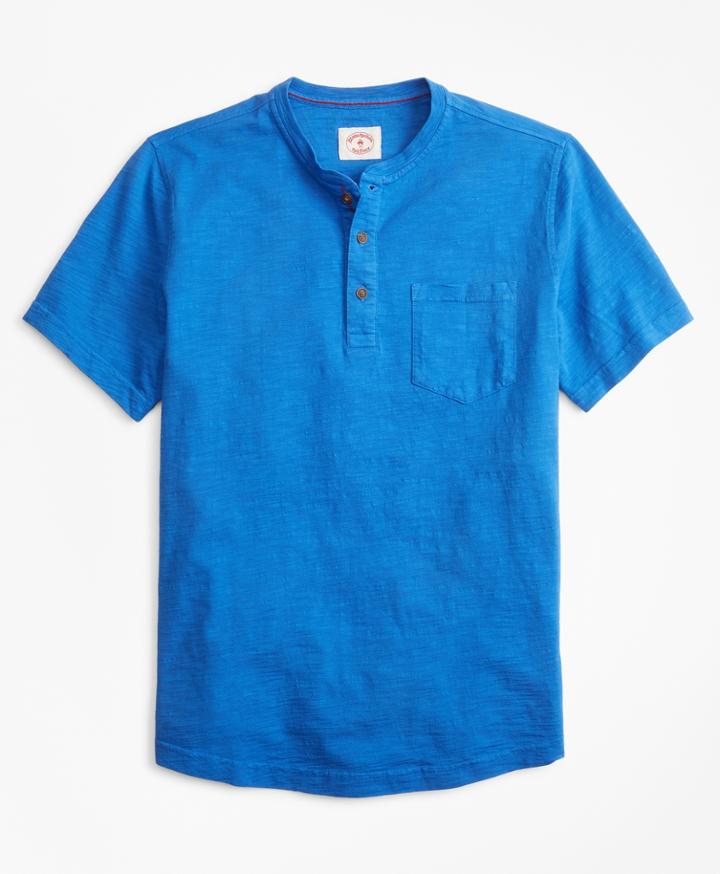Brooks Brothers Men's Short-sleeve Slub Cotton Jersey Henley