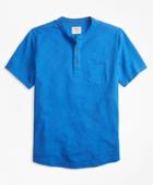 Brooks Brothers Men's Short-sleeve Slub Cotton Jersey Henley