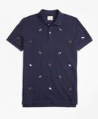 Brooks Brothers Men's Cotton Pique Embroidered Dog Polo Shirt