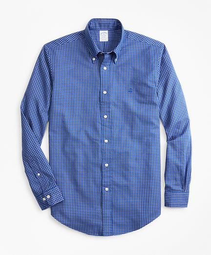 Brooks Brothers Regent Fit Mini-windowpane Brushed Oxford Sport Shirt