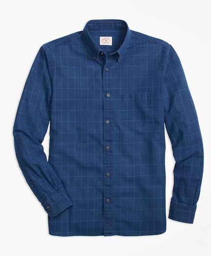 Brooks Brothers Windowpane Chambray Sport Shirt