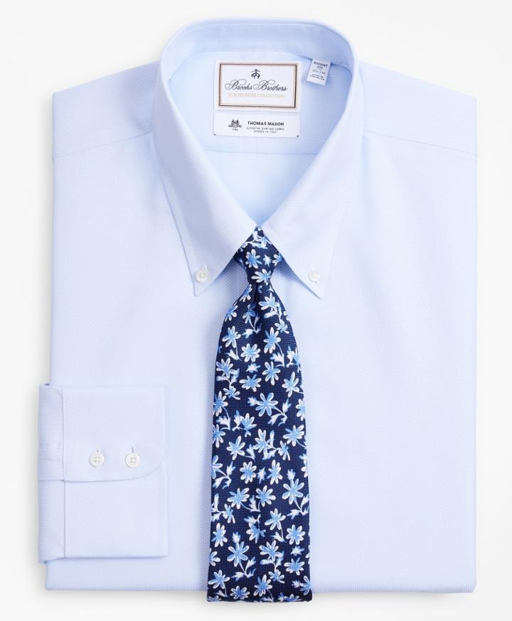 Brooks Brothers Men's Luxury Collection Slim Fitted Dress Shirt, Button-down Collar Dobby Links