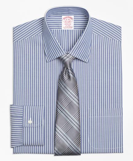 Brooks Brothers Non-iron Madison Fit Ground Stripe Stretch Dress Shirt