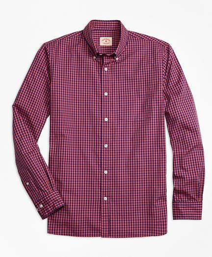 Brooks Brothers Gingham Batiste Oxford Sport Shirt