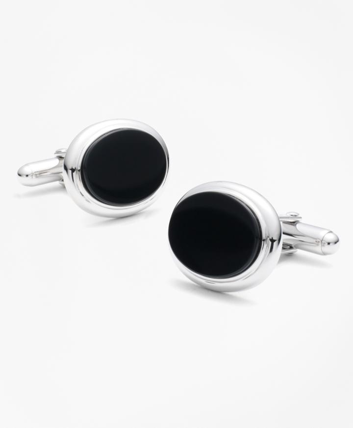 Brooks Brothers Men's Oval Onyx Cuff Links