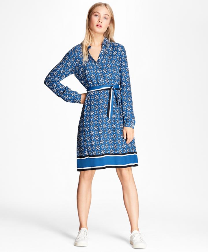 Brooks Brothers Women's Foulard-print Crepe Shirt Dress