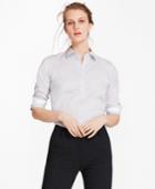 Brooks Brothers Women's Non-iron Striped Cotton Twill Shirt