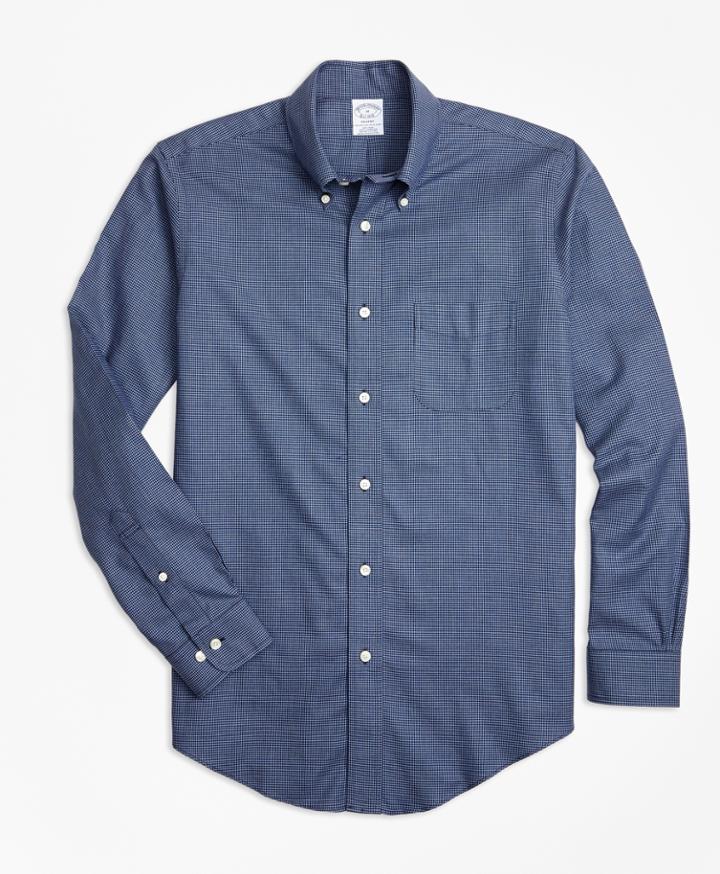 Brooks Brothers Men's Non-iron Regent Fit Houndstooth Sport Shirt