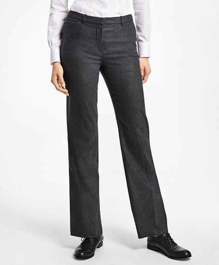Brooks Brothers Wool-blend Flannel Full-leg Trousers
