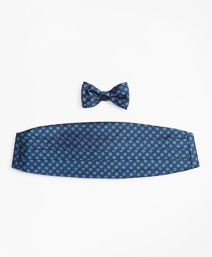 Brooks Brothers Large Polka Dot Bow Tie And Cummerbund Set