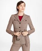 Brooks Brothers Houndstooth-checked Stretch-wool Belted Jacket