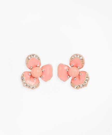 Brooks Brothers Pansy Floral Earrings