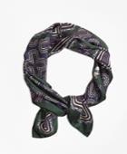 Brooks Brothers Women's Geometric-print Silk Square Scarf