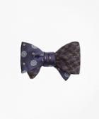 Brooks Brothers Spaced Medallion With Multi-check Reversible Bow Tie