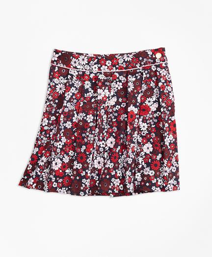 Brooks Brothers Cotton Sateen Floral Skirt