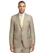 Brooks Brothers Men's Fitzgerald Fit Brown Plaid With Blue And Gold Deco 1818 Suit