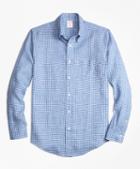 Brooks Brothers Madison Fit Gingham Irish Linen Sport Shirt