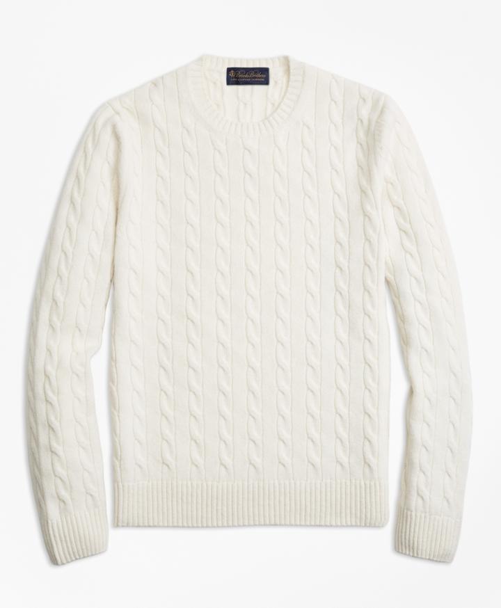 Brooks Brothers Men's Cable-knit Crewneck Cashmere Sweater