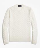 Brooks Brothers Men's Cable-knit Crewneck Cashmere Sweater
