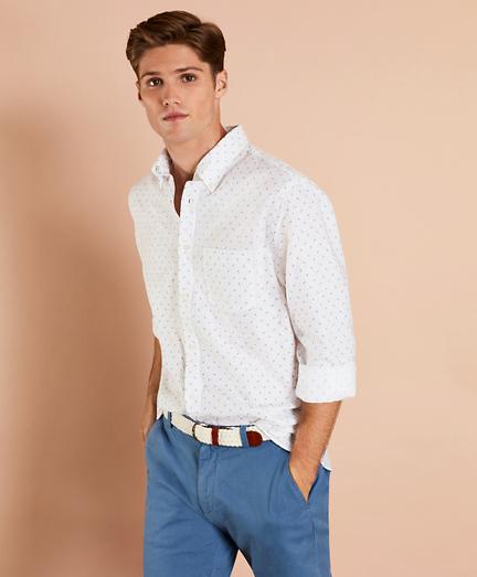 Brooks Brothers Palm Leaf Linen-blend Sport Shirt