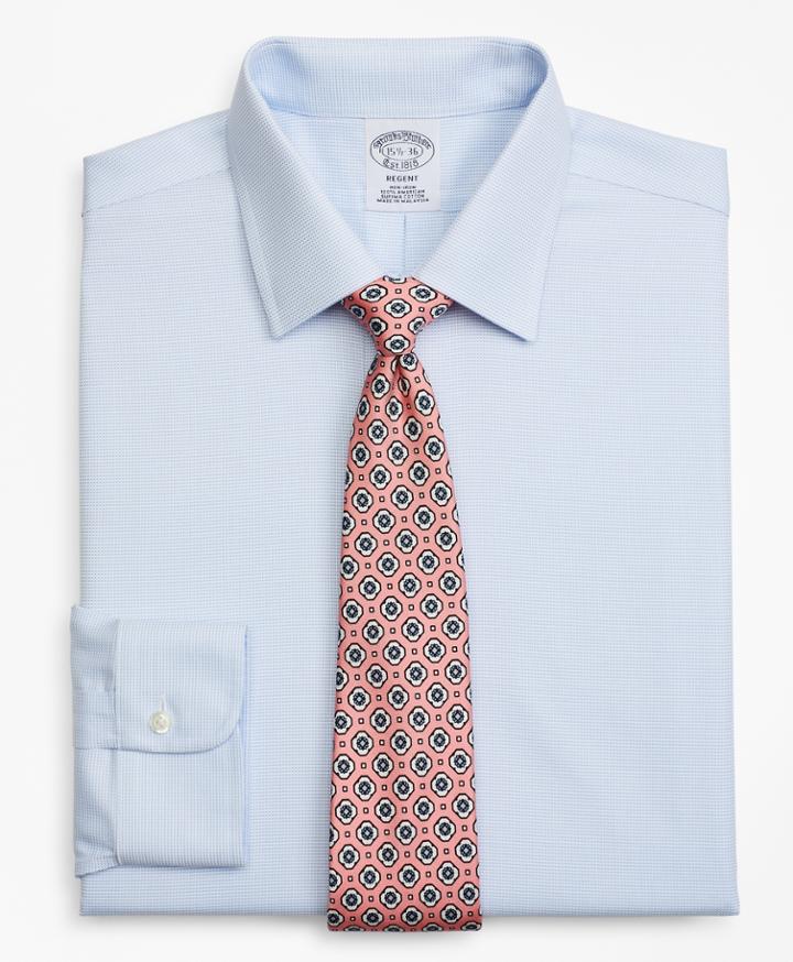 Brooks Brothers Men's Slim Fitted Dress Shirt, Non-iron Dobby Micro-dot