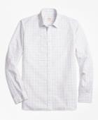 Brooks Brothers Men's Windowpane Cotton Poplin Nine-to-nine Shirt