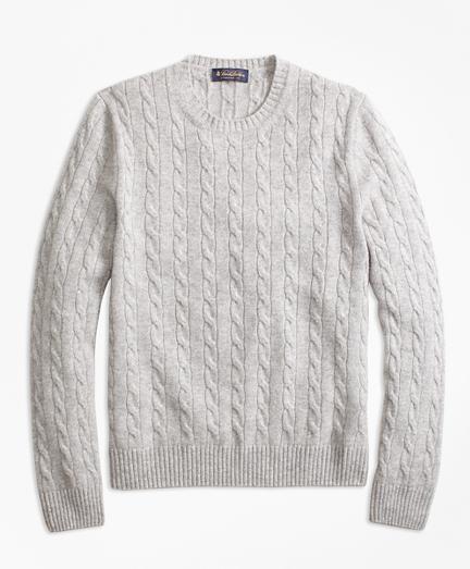 Brooks Brothers Cable-knit Crewneck Cashmere Sweater