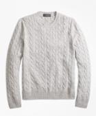 Brooks Brothers Cable-knit Crewneck Cashmere Sweater