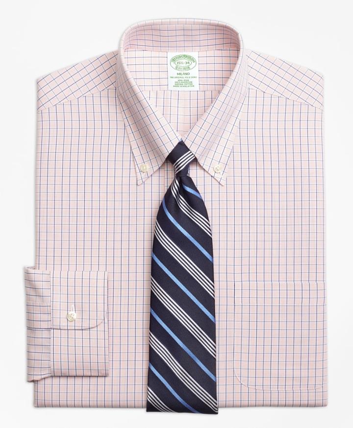 Brooks Brothers Men's Extra Slim Fit Slim-fit Dress Shirt, Non-iron Micro-tattersall