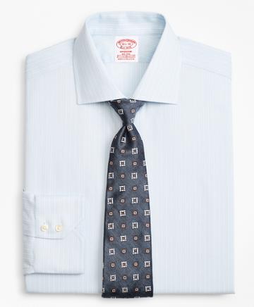Brooks Brothers Stretch Madison Classic-fit Dress Shirt, Non-iron Royal Oxford Framed Ground Stripe
