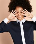 Brooks Brothers Women's Ruffle-trim Poplin Contrast Collar Shirt