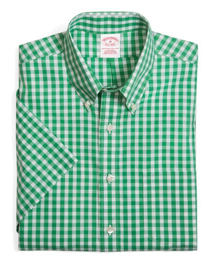 Brooks Brothers Supima Cotton Non-iron Regular Fit Short-sleeve Gingham Sport Shirt