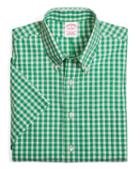 Brooks Brothers Supima Cotton Non-iron Regular Fit Short-sleeve Gingham Sport Shirt