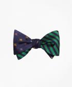 Brooks Brothers Multi Flower With Bb#5 Stripe Reversible Bow Tie