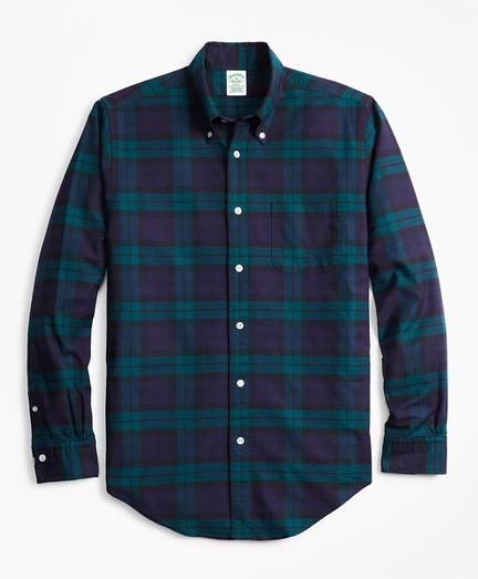 Brooks Brothers Milano Fit Oxford Black Watch Sport Shirt