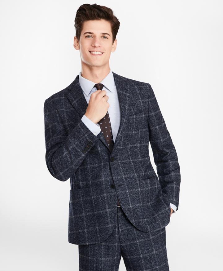 Brooks Brothers Men's Plaid Two-button Twill Suit Jacket