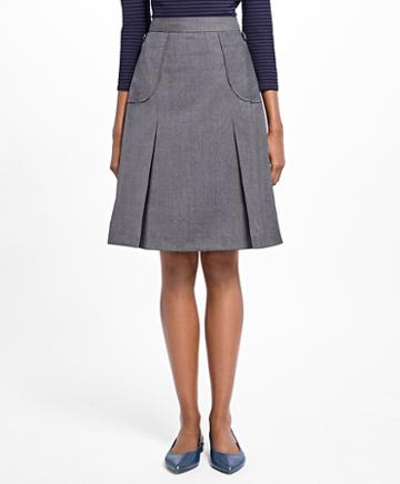 Brooks Brothers Petite Tropical Wool A-line Skirt