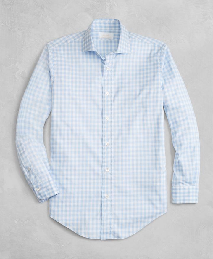 Brooks Brothers Men's Golden Fleece Regent Fit Gingham Flannel Sport Shirt