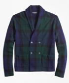 Brooks Brothers Wool And Cashmere Black Watch Cardigan