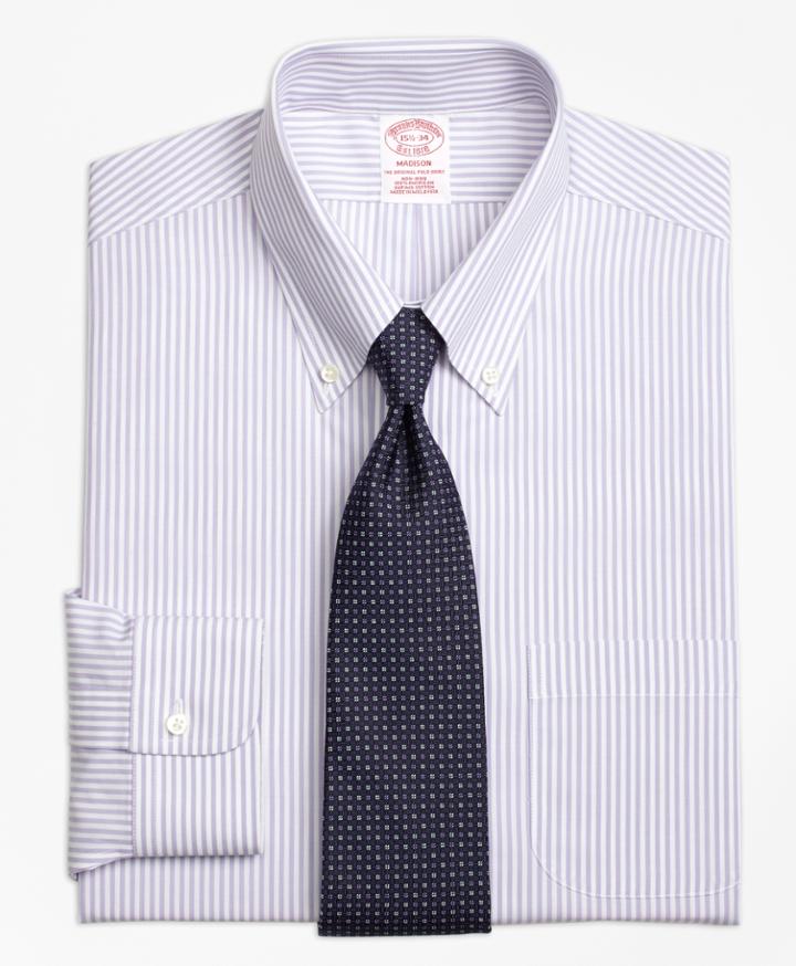 Brooks Brothers Men's Regular Fit Classic-fit Dress Shirt, Non-iron Bengal Stripe