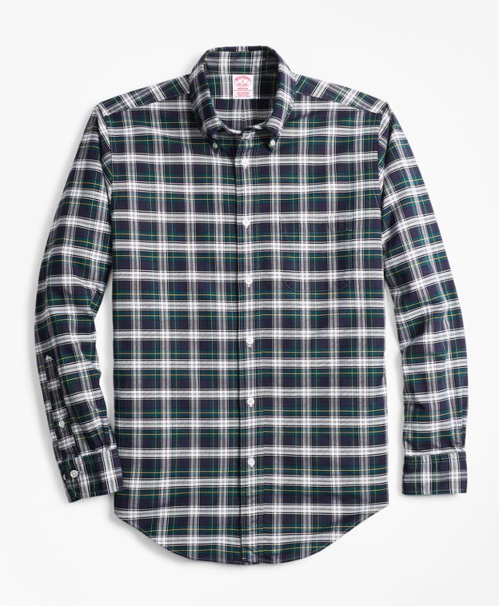 Brooks Brothers Men's Madison Fit Oxford Tartan Sport Shirt