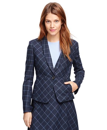Brooks Brothers Stellita Fit Wool Windowpane Jacket