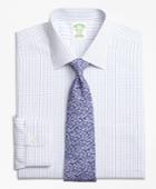 Brooks Brothers Men's Non-iron Extra Slim Fit Alternating Windowpane Dress Shirt