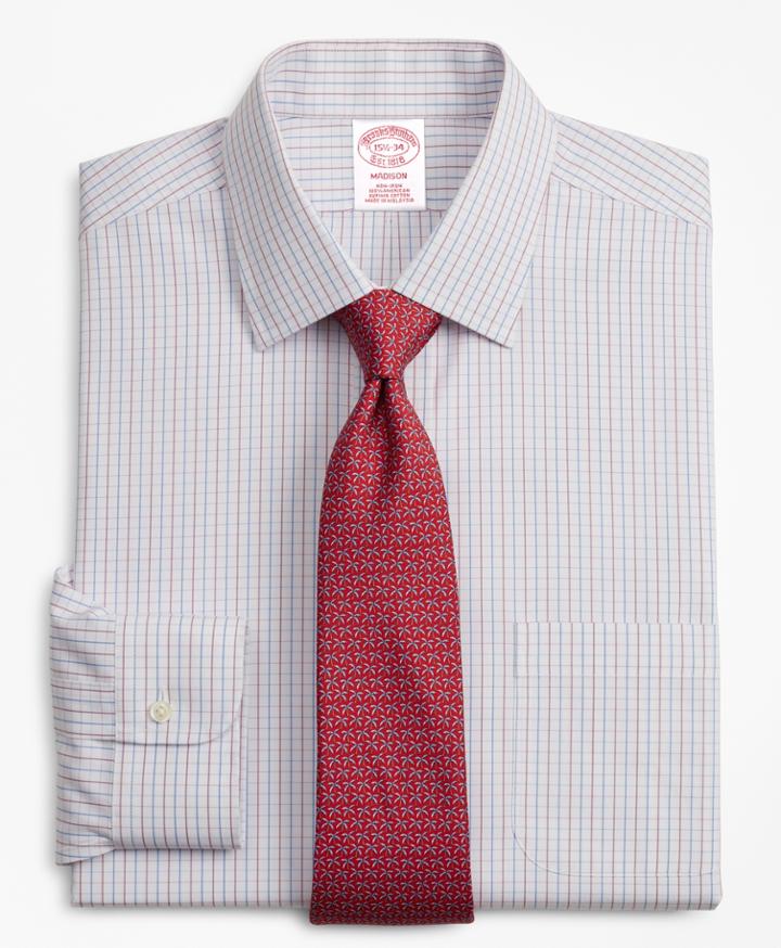 Brooks Brothers Men's Regular Fit Classic-fit Dress Shirt, Non-iron Grid Check